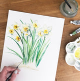 Katie Hipwell Design Daffodils March Birth Flower Watercolour Print
