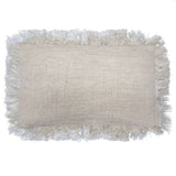 HatiNest Linen Handmade Cushion Cover 30x50cm with Fringe