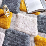 3D Ochre Geometric Shaggy Rug | The Rugs