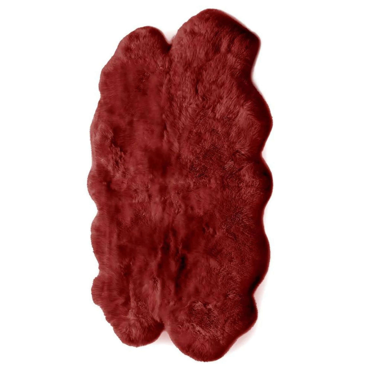 Genuine Berry Red Sheepskin Faux Fur Rug by The Rugs