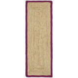 Bordered Raspberry Jute Rug