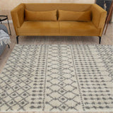 The Rugs Moroccan Ivory Grey Shaggy Rug | 1000