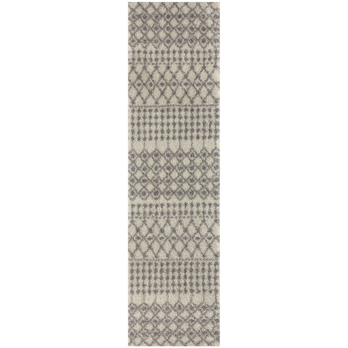 The Rugs Moroccan Ivory Grey Shaggy Rug | 1000