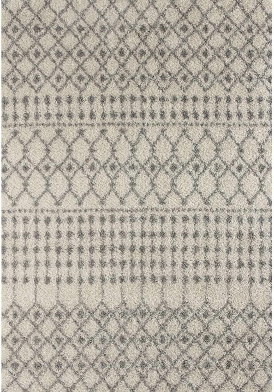 The Rugs Moroccan Ivory Grey Shaggy Rug | 1000