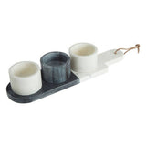 Orsina Bulgari Marble Condiment Bowls & Board Set