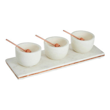 Orsina Monzaro Marble Dip Bowls with Board Set
