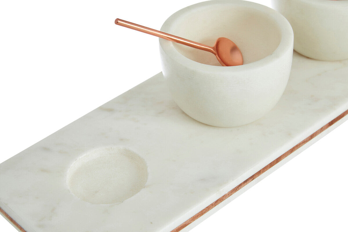 Orsina Monzaro Marble Dip Bowls with Board Set
