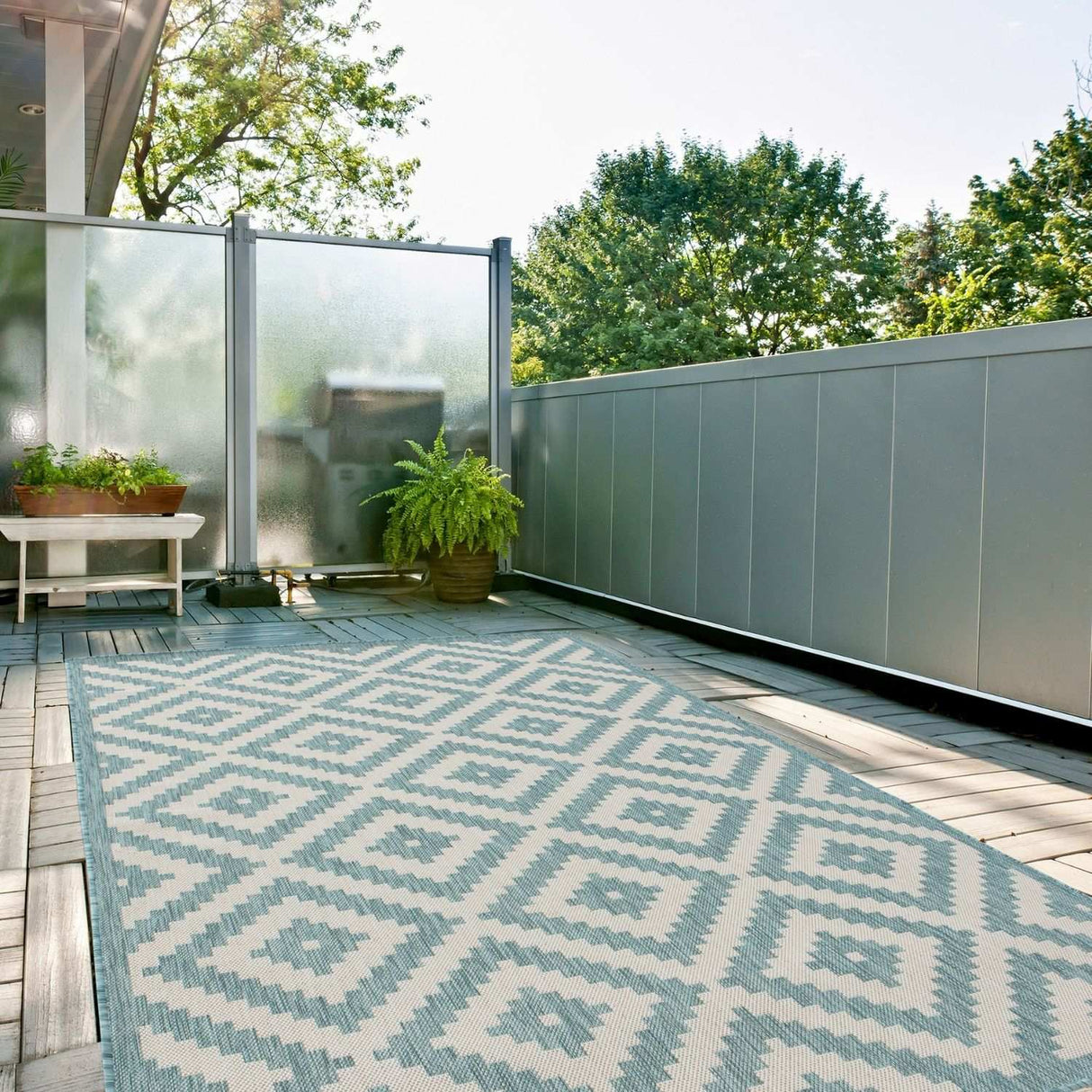 The Rugs Ecology Outdoor Rug Aqua | 100AQ