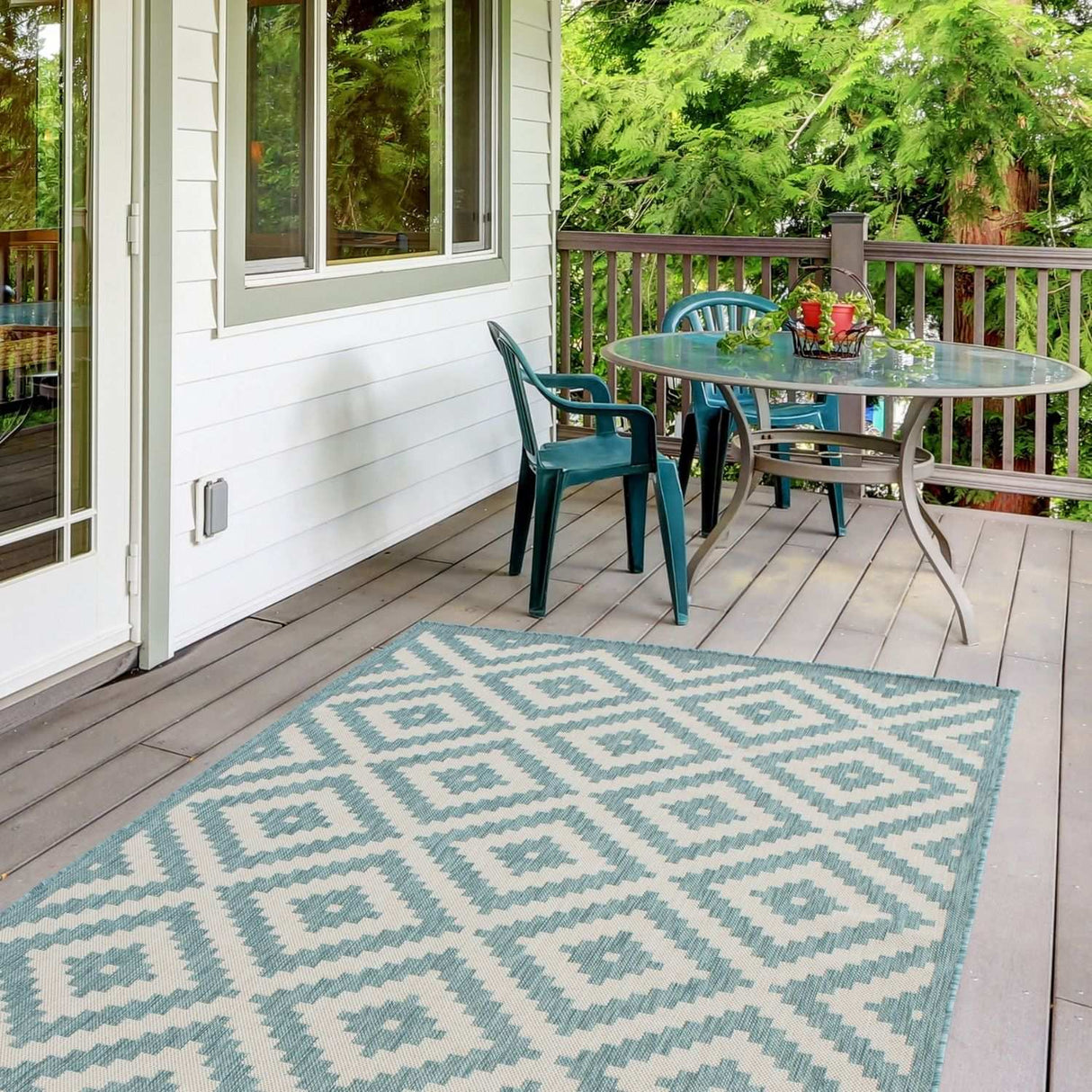 The Rugs Ecology Outdoor Rug Aqua | 100AQ