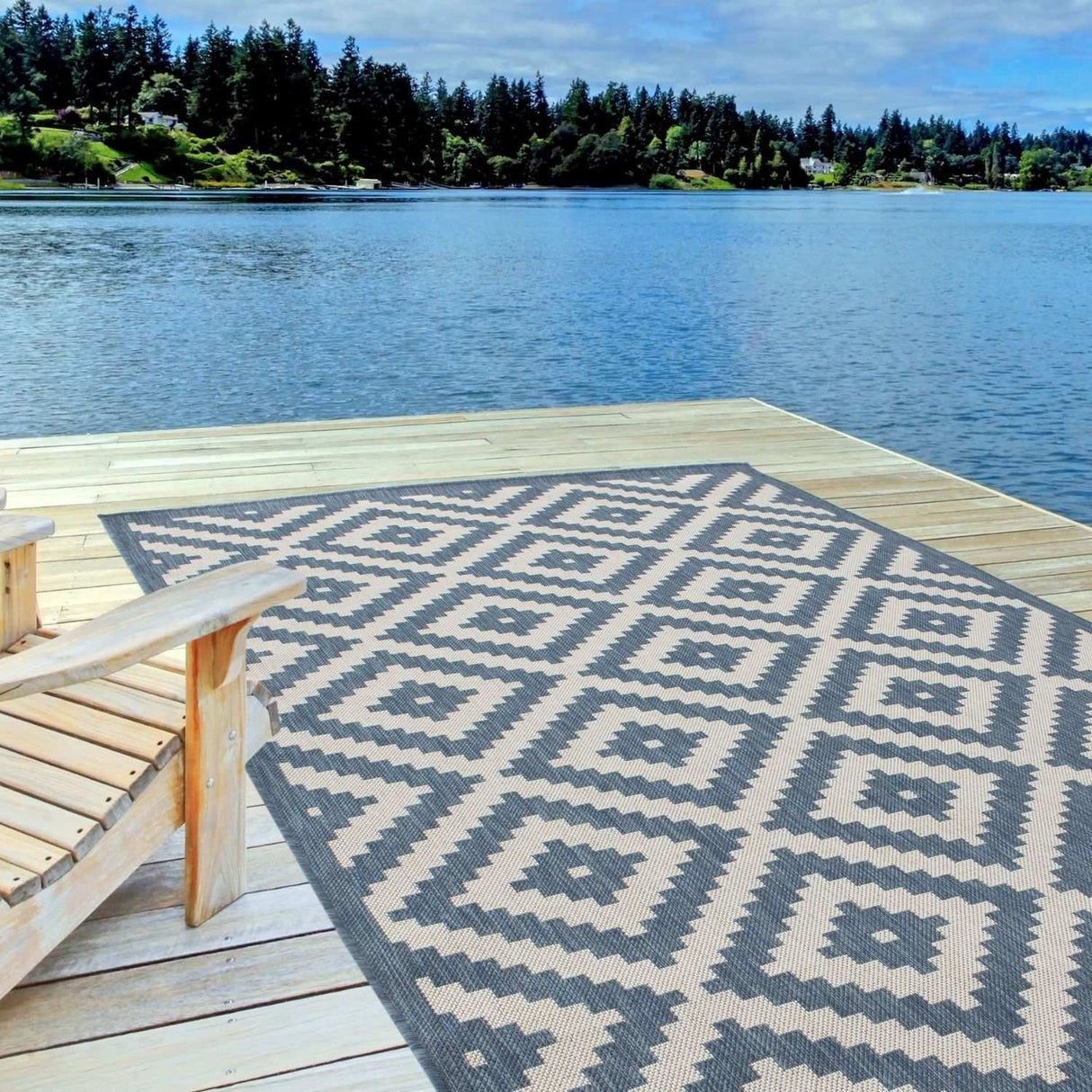 Ecology Outdoor Rug Blue 100BLU | The Rugs