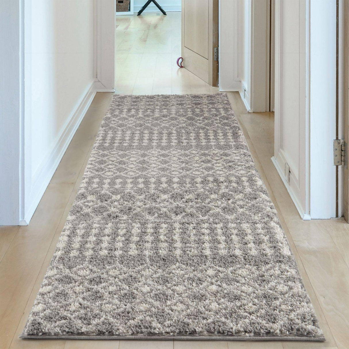 The Rugs Moroccan Grey Shaggy Rug 1010