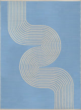 Urban Outdoor Waterproof Patio & Garden Rug Blue‑Beige 1010