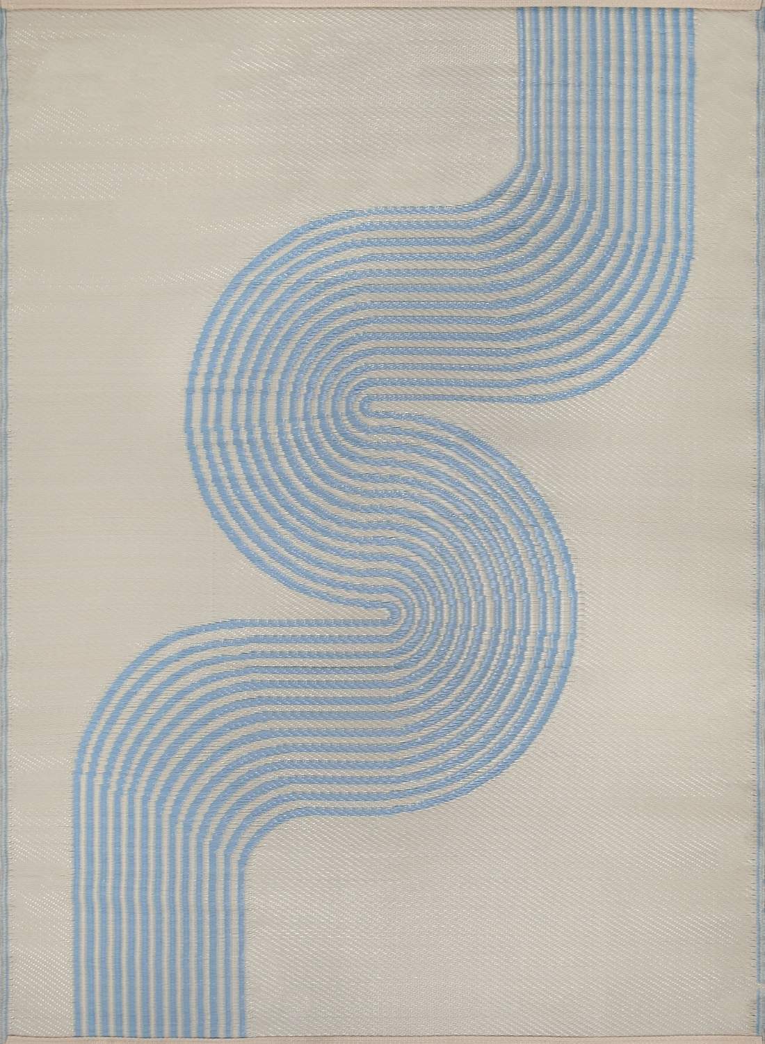 Urban Outdoor Waterproof Patio & Garden Rug Blue‑Beige 1010