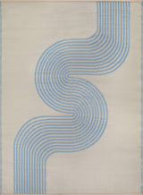 Urban Outdoor Waterproof Patio & Garden Rug Blue‑Beige 1010