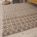 Moroccan Beige Shaggy Rug 1020 by The Rugs