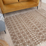 Moroccan Beige Shaggy Rug 1020 by The Rugs