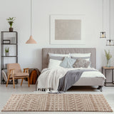 Moroccan Beige Shaggy Rug 1020 by The Rugs
