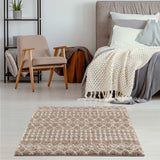 Moroccan Beige Shaggy Rug 1020 by The Rugs