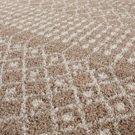 Moroccan Beige Shaggy Rug 1020 by The Rugs