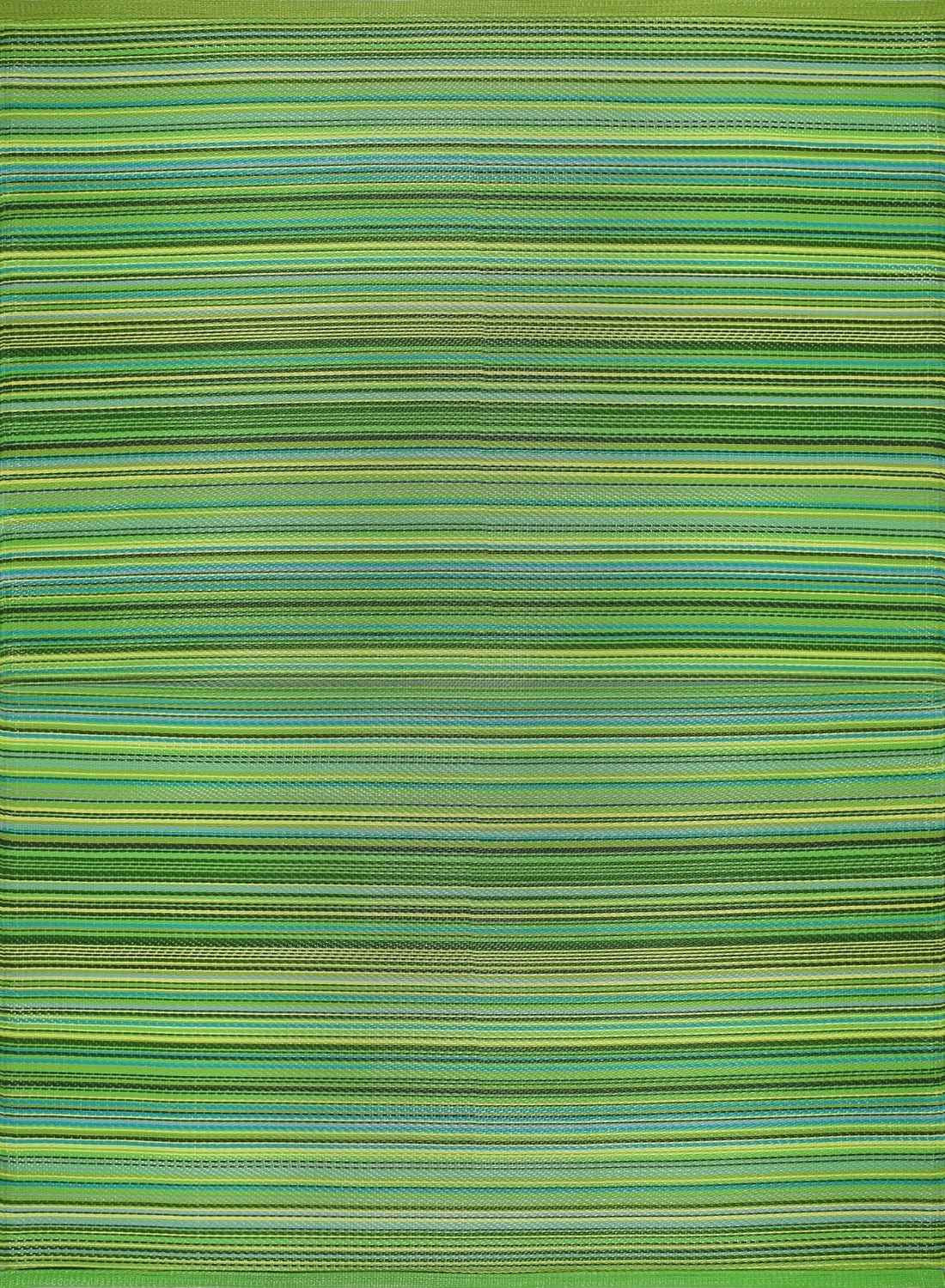 Rainbow Outdoor Waterproof Patio & Garden Rug - Green