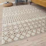 Moroccan Ivory Beige Shaggy Rug | 100% polypropylene