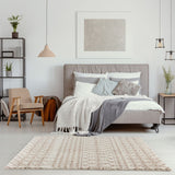 Moroccan Ivory Beige Shaggy Rug | 100% polypropylene