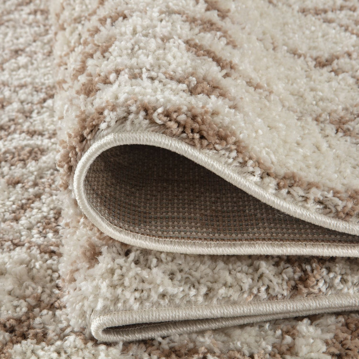 Moroccan Ivory Beige Shaggy Rug | 100% polypropylene