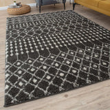 The Rugs Moroccan Dark Grey Shaggy Rug | 1040