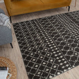 The Rugs Moroccan Dark Grey Shaggy Rug | 1040