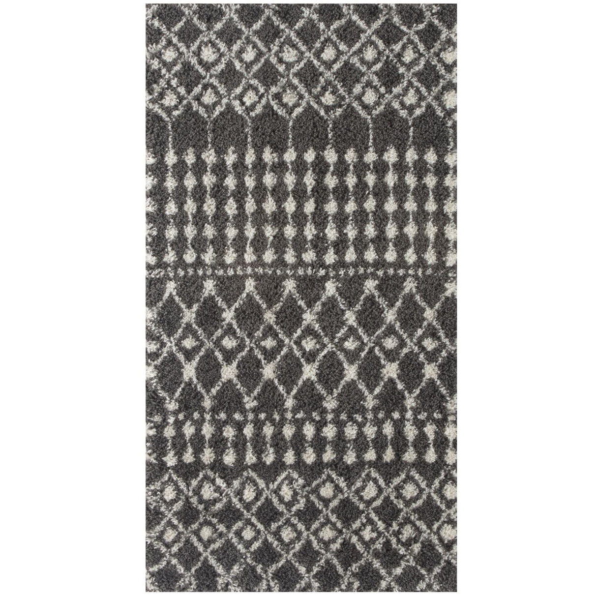 The Rugs Moroccan Dark Grey Shaggy Rug | 1040