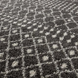 The Rugs Moroccan Dark Grey Shaggy Rug | 1040