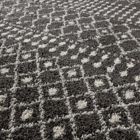 The Rugs Moroccan Dark Grey Shaggy Rug | 1040