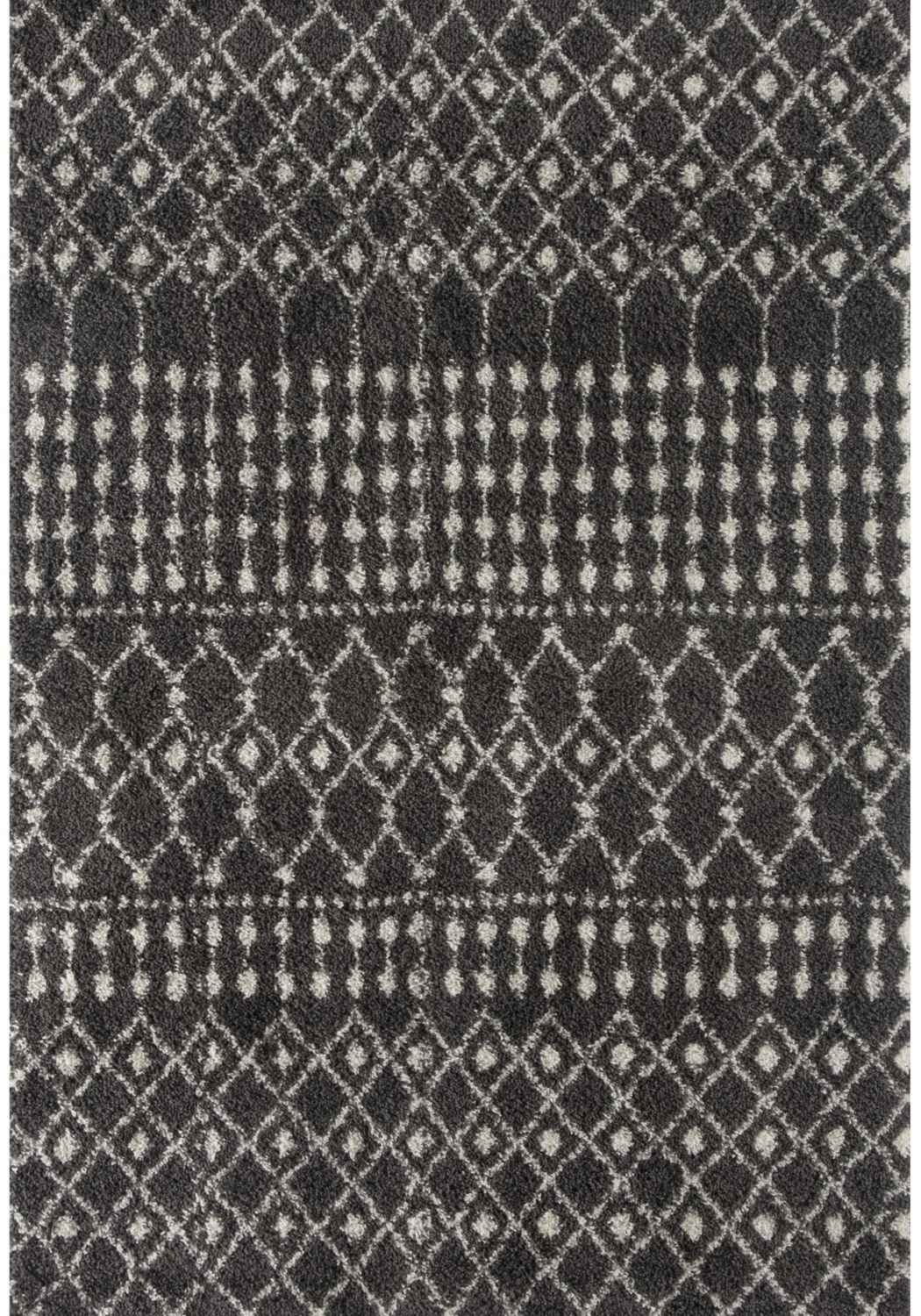 The Rugs Moroccan Dark Grey Shaggy Rug | 1040