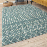 Moroccan Duck Egg Blue Shaggy Rug 1050 | The Rugs