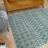 Moroccan Duck Egg Blue Shaggy Rug 1050 | The Rugs
