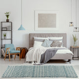 Moroccan Duck Egg Blue Shaggy Rug 1050 | The Rugs