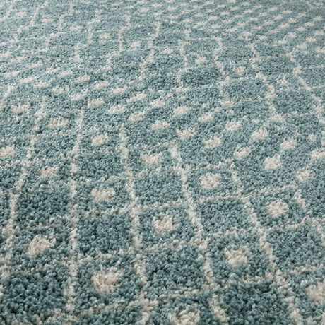 Moroccan Duck Egg Blue Shaggy Rug 1050 | The Rugs