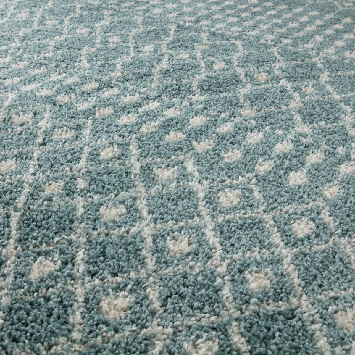 Moroccan Duck Egg Blue Shaggy Rug 1050 | The Rugs