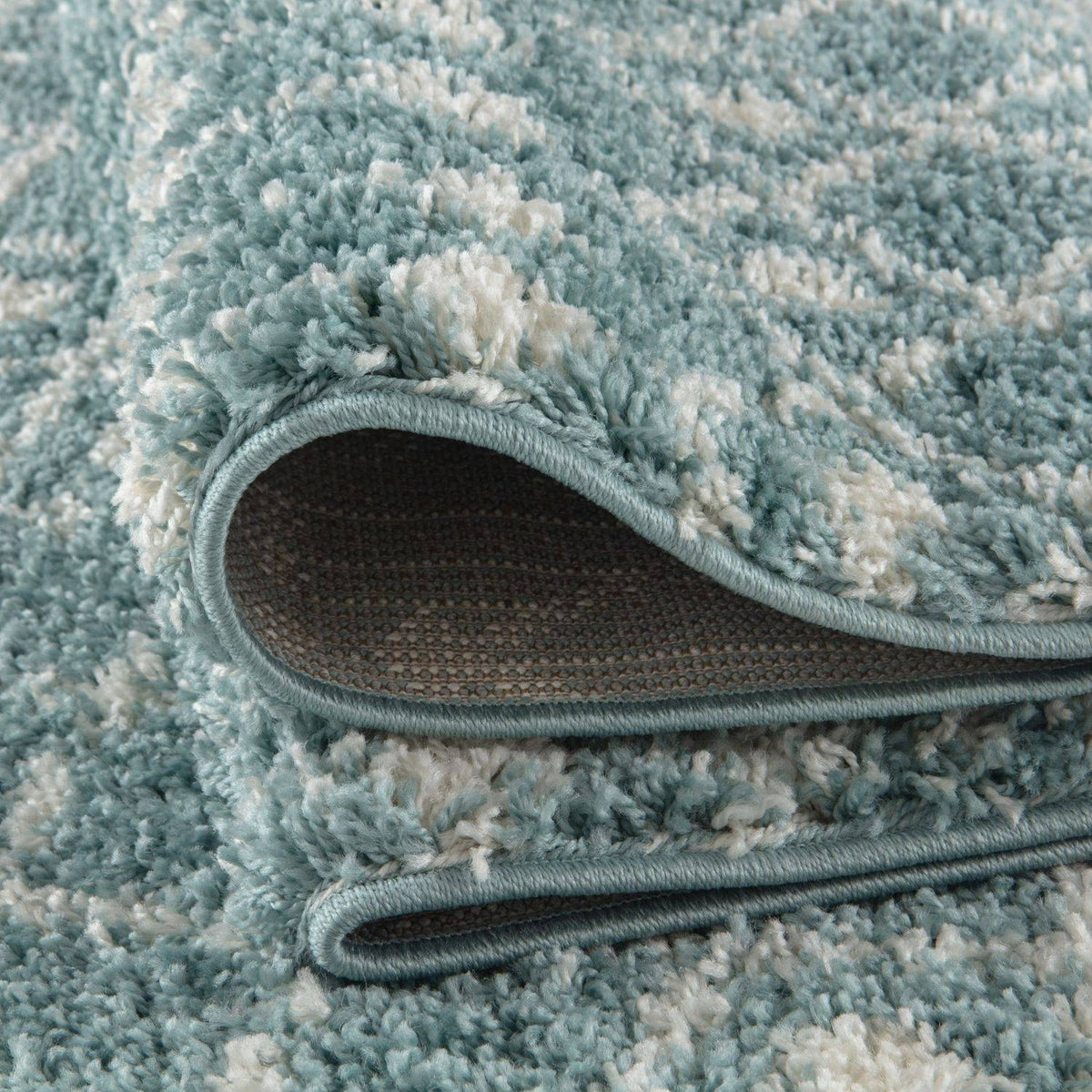 Moroccan Duck Egg Blue Shaggy Rug 1050 | The Rugs