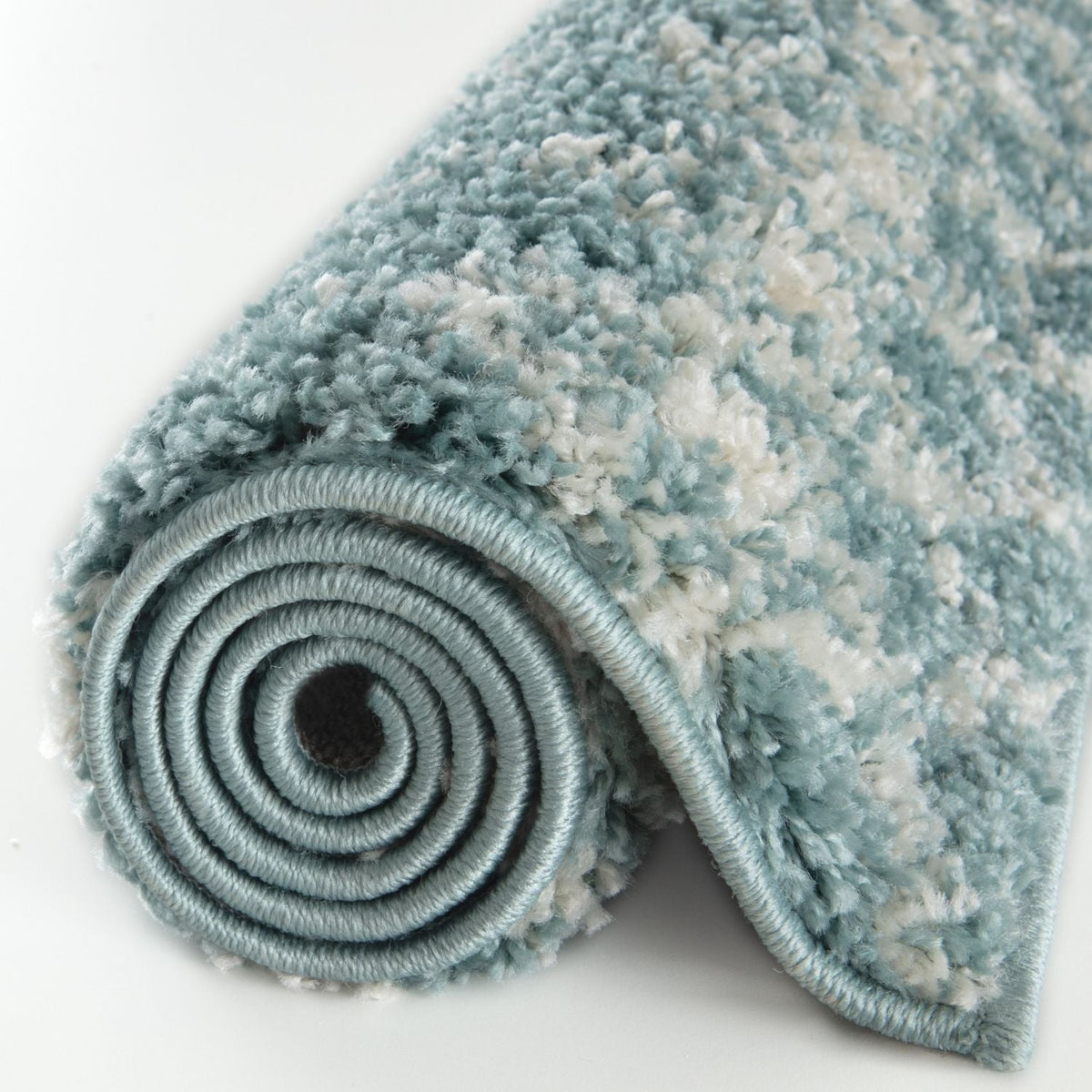 Moroccan Duck Egg Blue Shaggy Rug 1050 | The Rugs