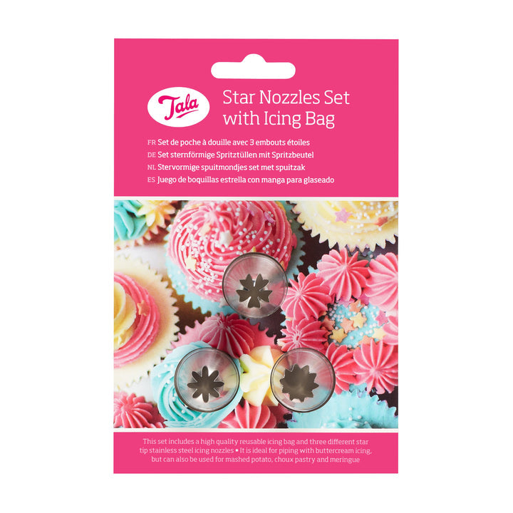 Tala 3 Star Nozzles Set With Icing Bag