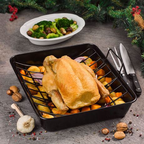 Tala Perf. Non Stick Eclipse XL Roaster with Rack and Yorkshire Tin