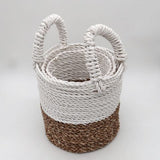 HatiNest Set of 3 Natural Seagrass Storage Baskets - 14, 16 & 17cm
