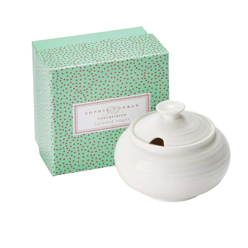 Portmeirion Sophie Conran Porcelain Covered Sugar Bowl, White