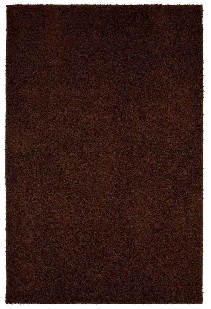 Fiji Chocolate Brown Washable Solid Shaggy Rug by The Rugs
