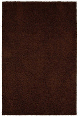 Fiji Chocolate Brown Washable Solid Shaggy Rug by The Rugs