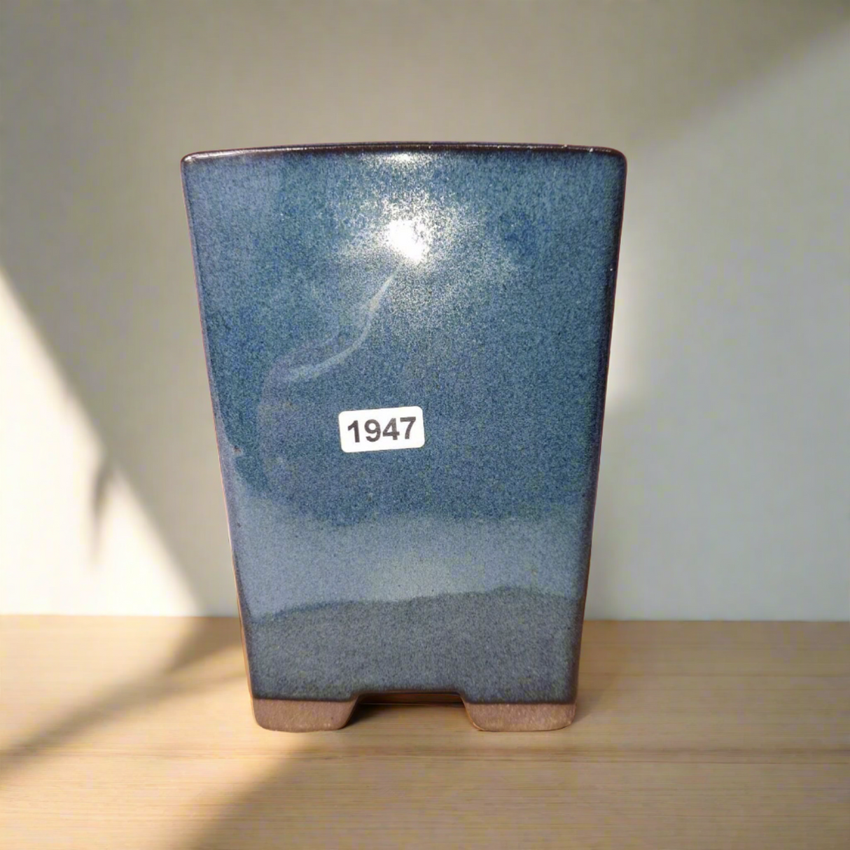 Yorkshire Bonsai Blue Glazed Cascade Bonsai Pot - 11cm