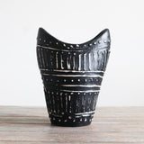 HatiNest Swirls Shaped Dry Flowers Handmade Vase - Chocolate