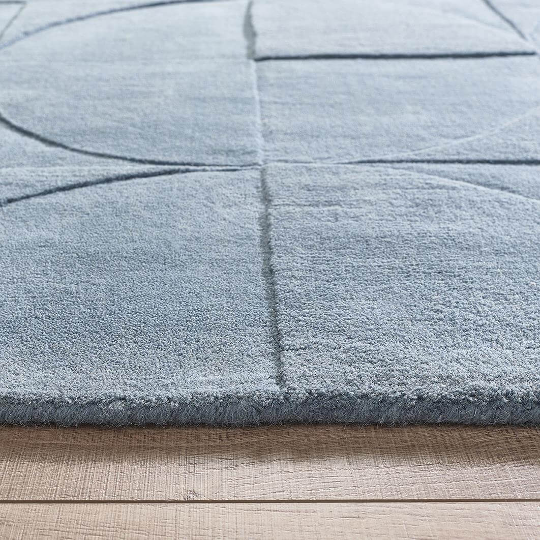 The Rugs Penny Duck Egg Blue Geometric Wool Rug