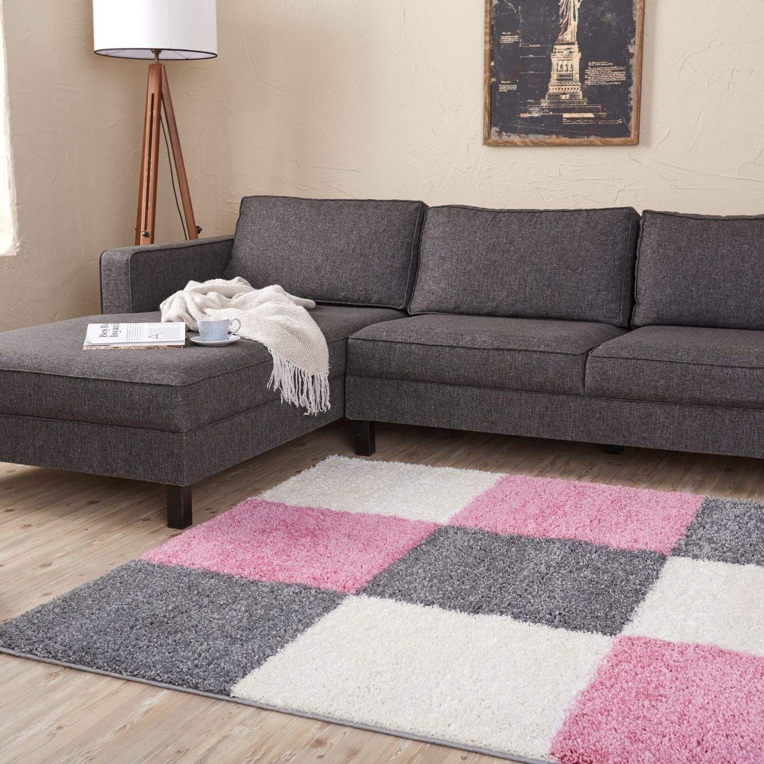 The Rugs Myshaggy Geometric Pink Rug
